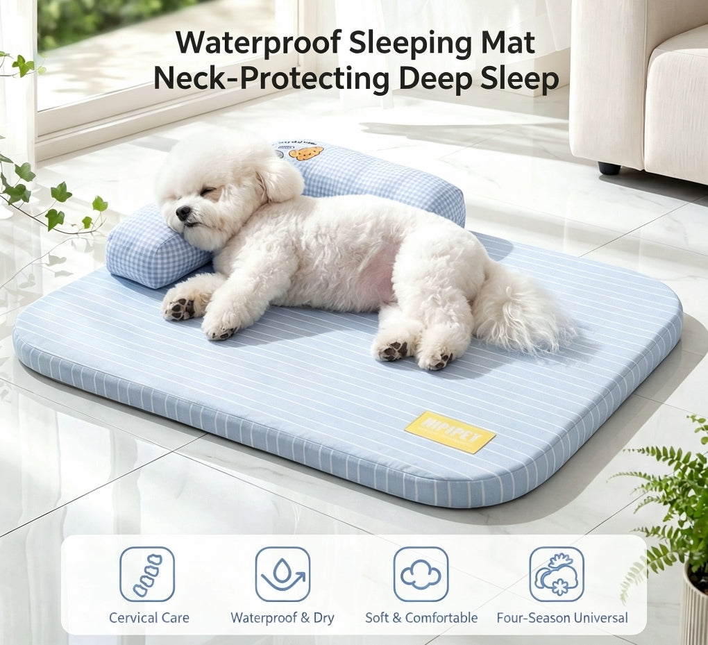 Orthopedic Dog Bed with L-Shaped Neck-Support Pillow