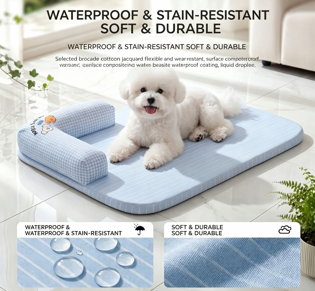 Orthopedic Dog Bed with L-Shaped Neck-Support Pillow
