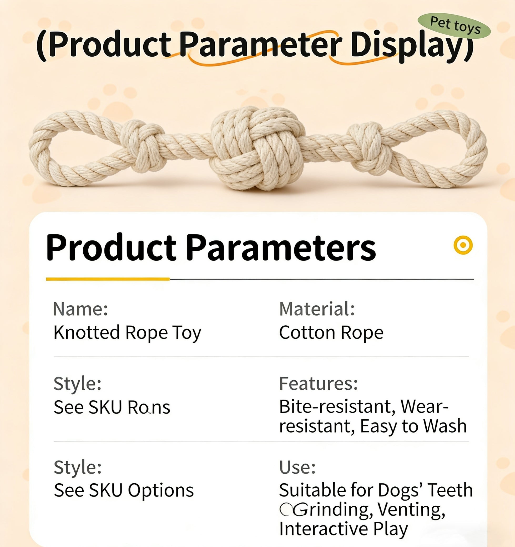 Knotted Rope Toy Set for Dogs