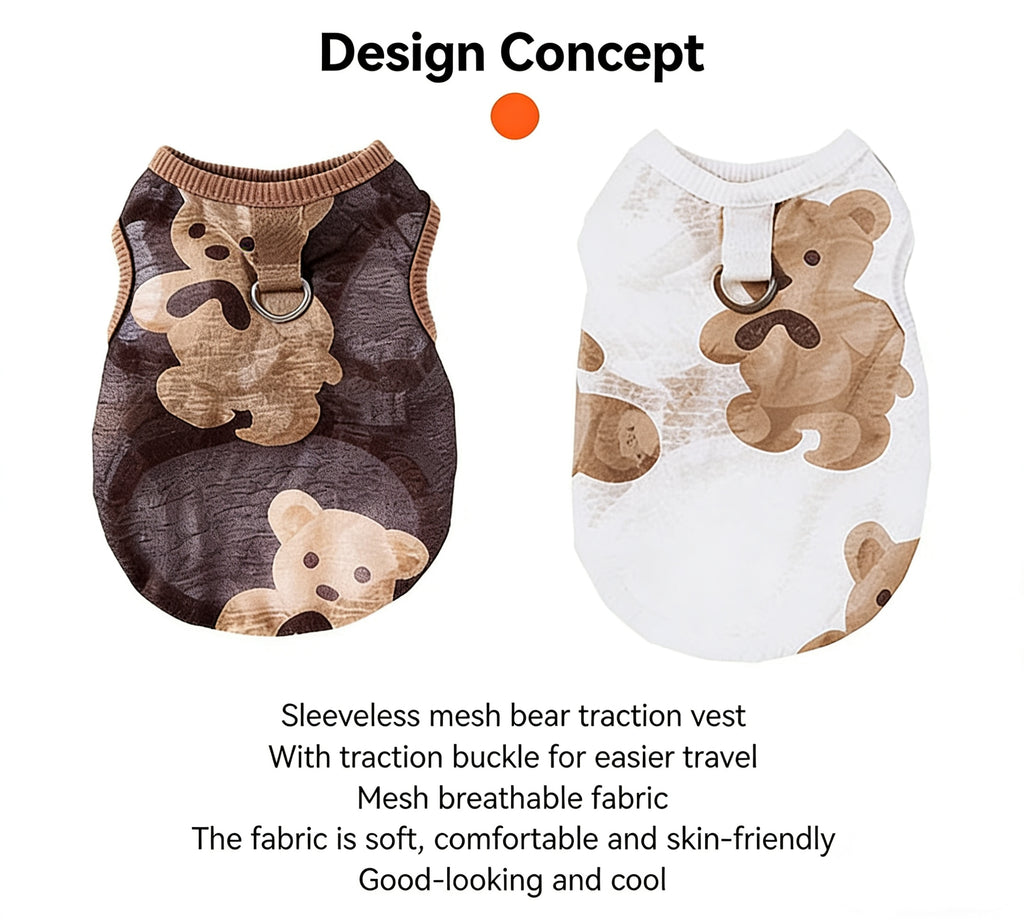 Sleeveless Mesh Bear Traction Vest