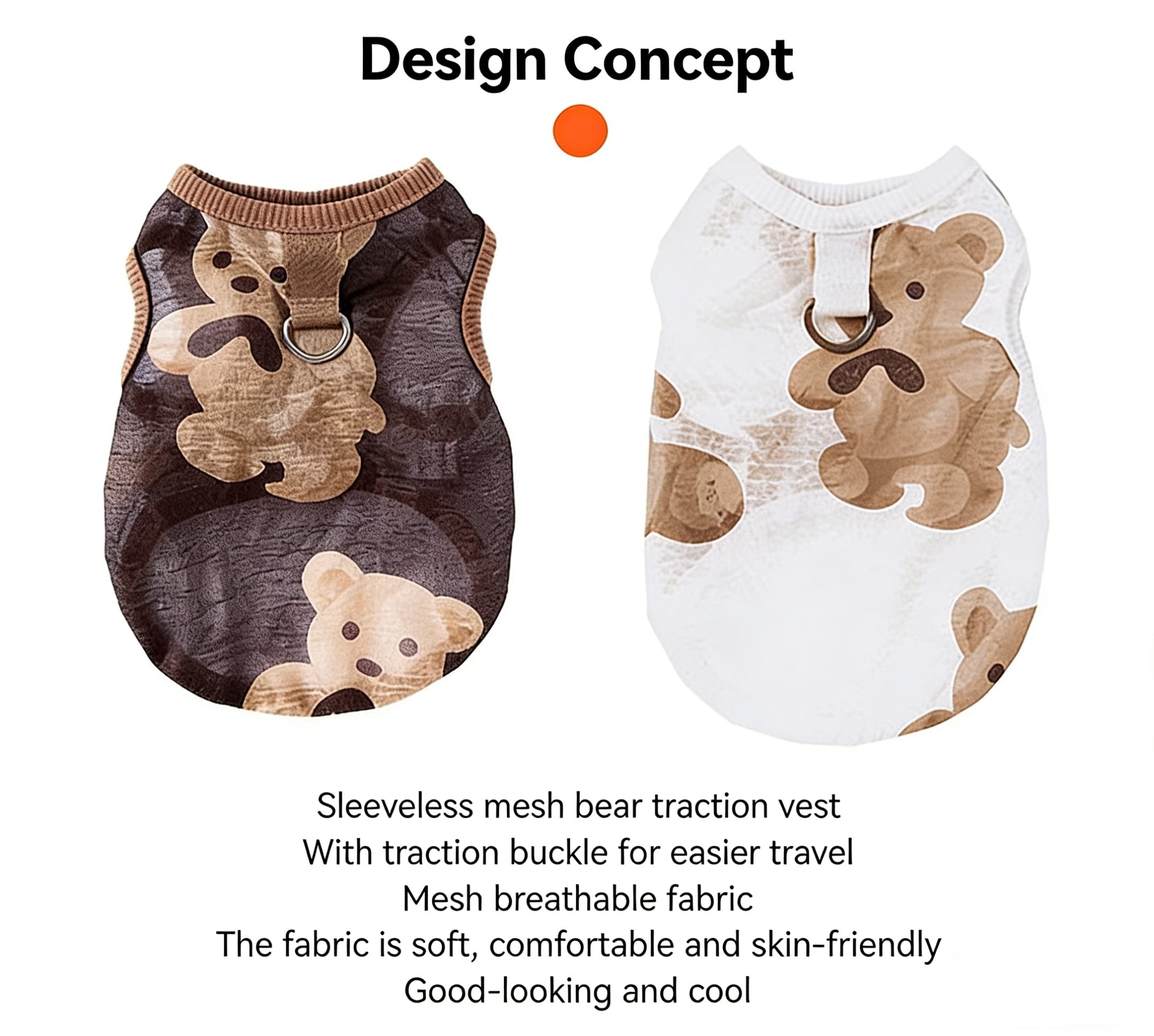 Sleeveless Mesh Bear Traction Vest