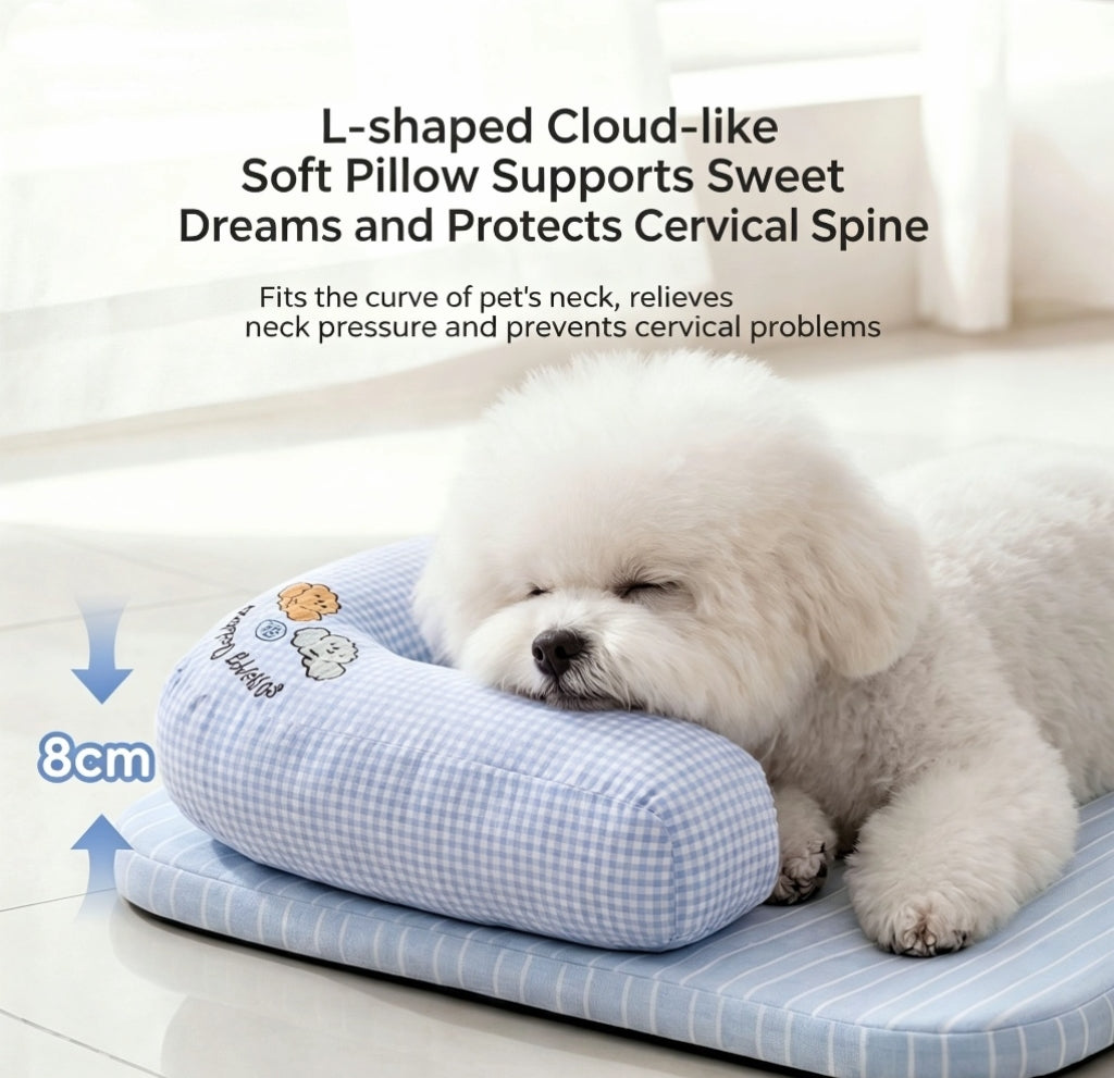 Orthopedic Dog Bed with L-Shaped Neck-Support Pillow