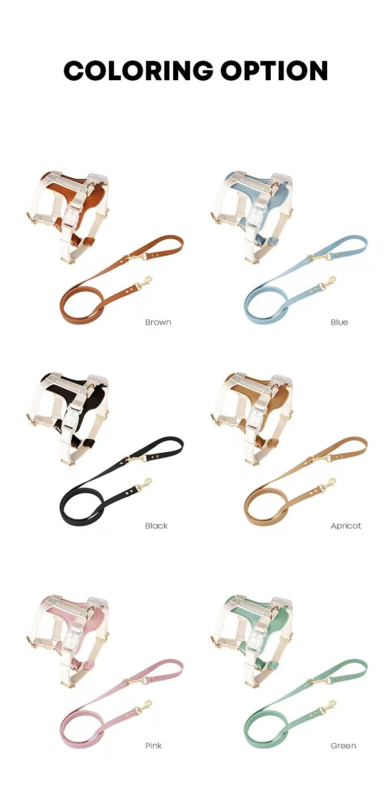 Premium Leather Dog Harness & Leash Set