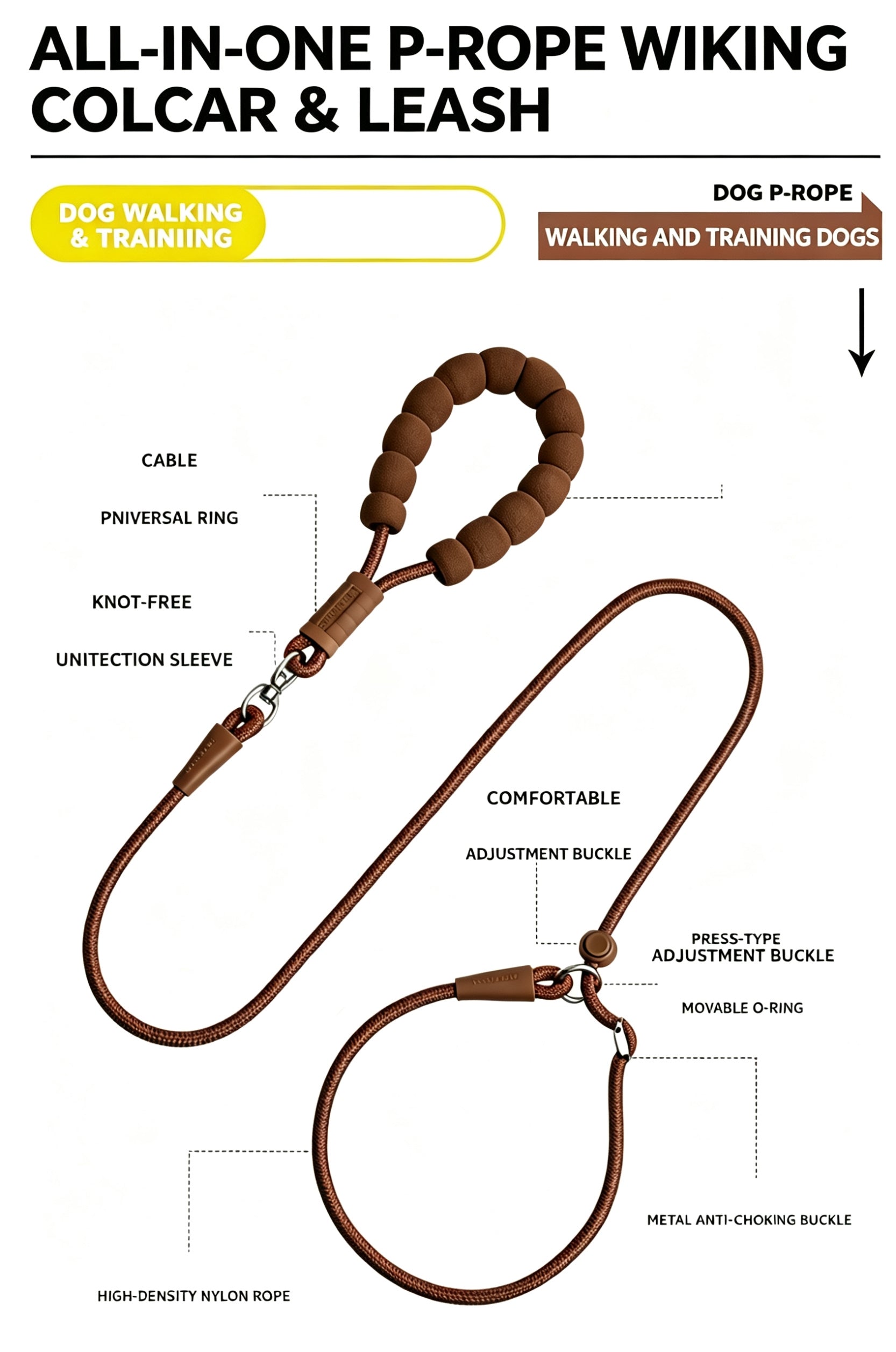 All-in-One P-Rope Viking Collar & Leash