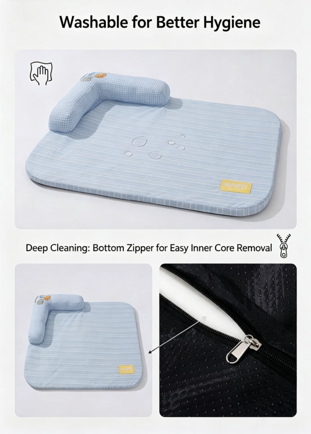 Orthopedic Dog Bed with L-Shaped Neck-Support Pillow