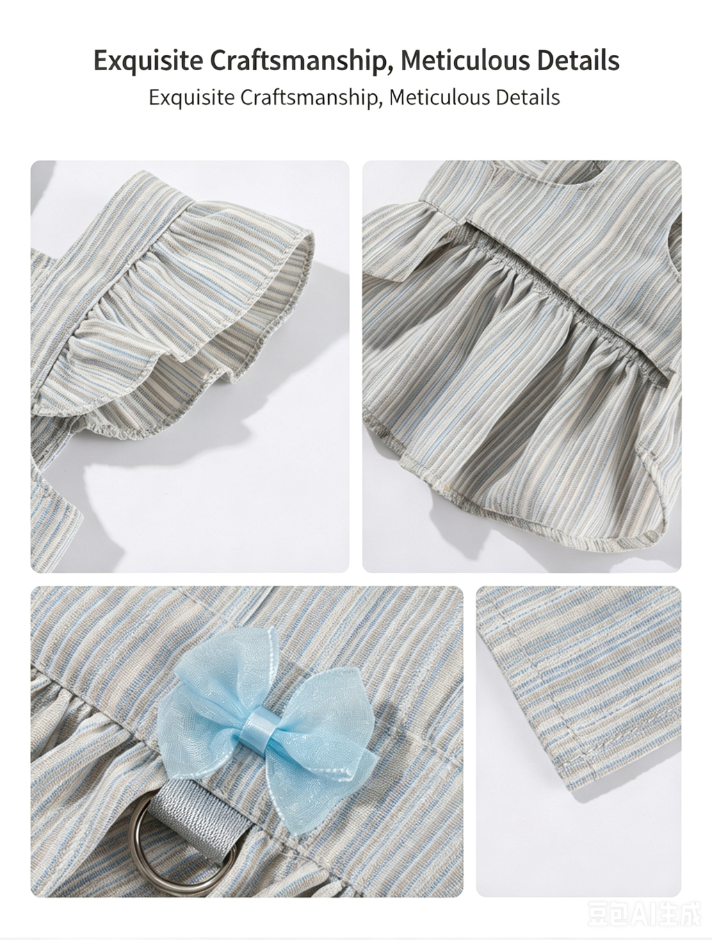 3D Ruffled Shoulder Princess Dog Dress