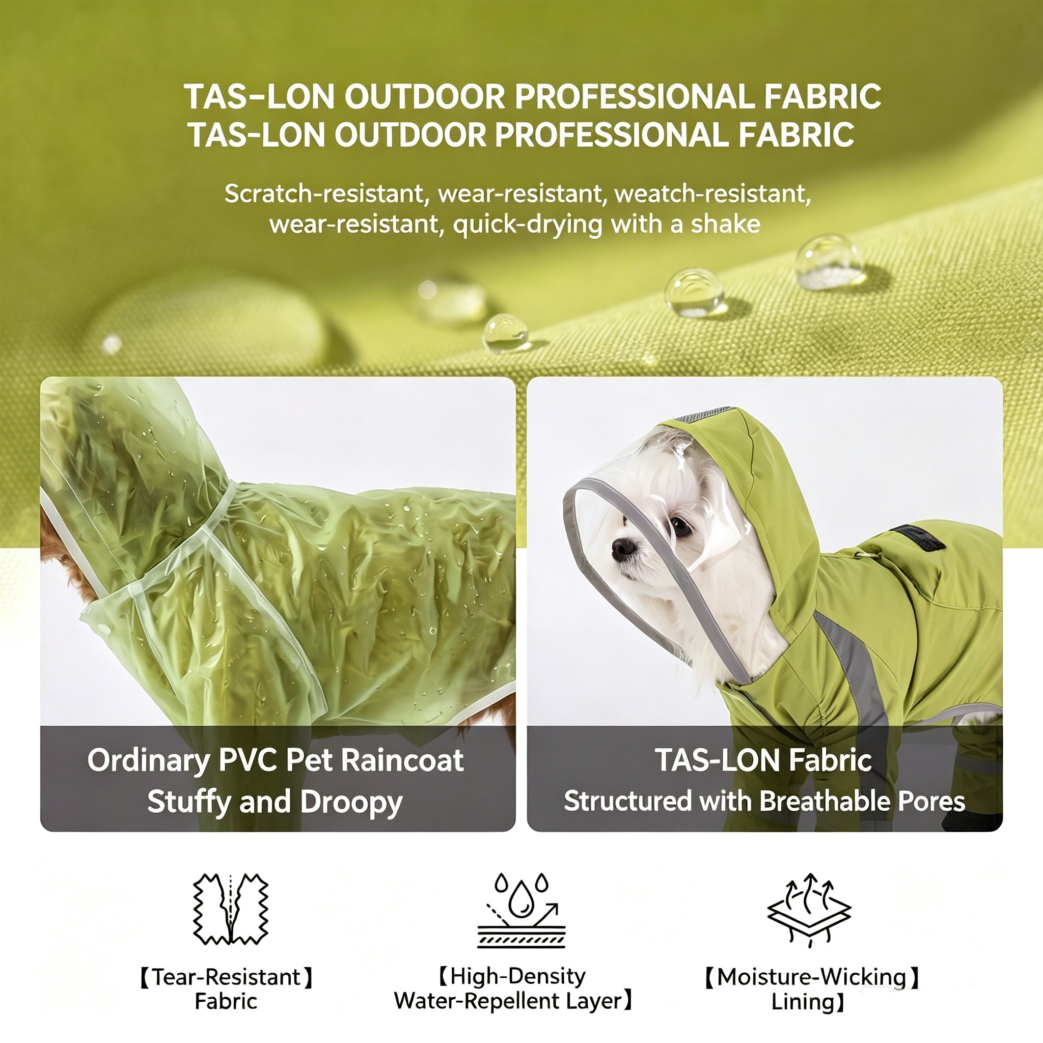 Tas-Lon Pro Functional Dog Raincoat